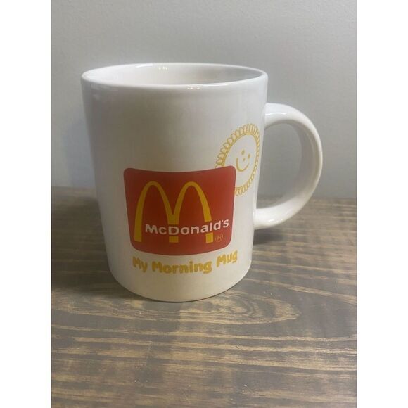 McDonalds My Morning Coffee Mug Cup Hot Cocoa Chocolate Drink Cafe Yellow Sun - Picture 1 of 6